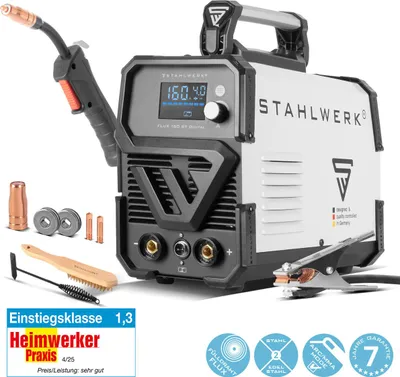 Produktbild von STAHLWERK Schweißgerät FLUX 160 ST Digital mit 160 A, synergischem Drahtvorschub
