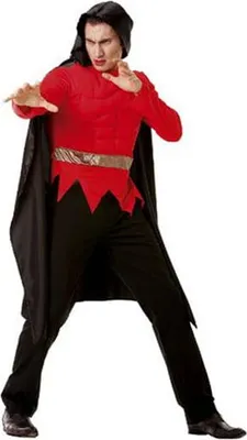 Produktbild von Lord Luzifer Männerkostüm mit Muskelshirt für Halloween Männer Größe: L