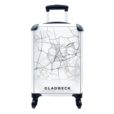 Produktbild von MuchoWow® Koffer Handgepäck Trolley Rollkoffer Kleine Reisekoffer mit 4 Rollen - Karte - Stadtplan - Gladbeck - Karte - Cabin Size < 55x40x23 cm & 55x40x20 cm - Fotokoffer - Kabinenkoffer - Boardgepäck - Reise-Box - Reisekoffer - Reisegepäck - Koffer mit Bild - Trolley für Kinder
