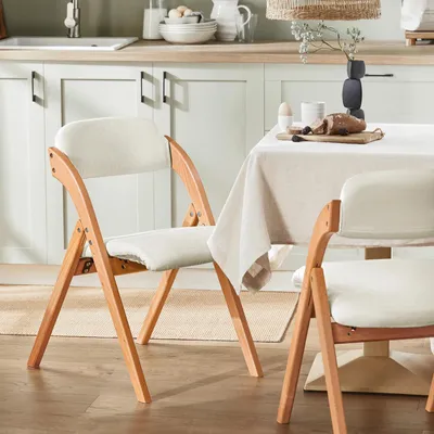Immagine prodotto di FST92 Sedie pieghevoli, sedie da cucina, sedile e schienale imbottiti, sedie per ospiti, bianco