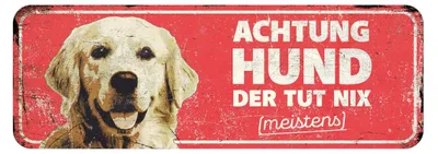 Produktbild von D&D Warnschild Golden Retriever rot