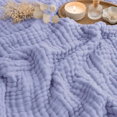 Obrázok produktu pre Muselínová prikrývka 150 x 200 cm, 100 % bavlna, pre posteľ a gauč