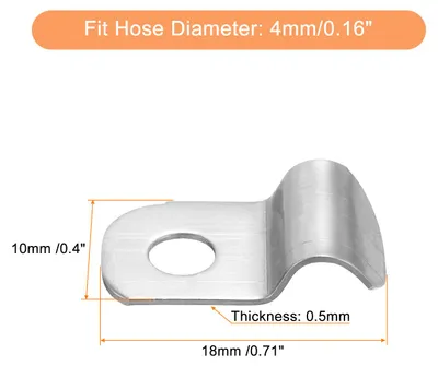 Produktbild von 100 Stš¹ck Rohrschellen Edelstahl- Befestigungsschelle Schlauchschnalle Kabelschellen | Rohrhalter fš¹r Rohrdurchmesser ? 4mm