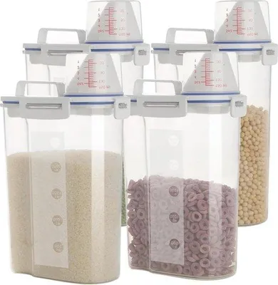 Immagine prodotto di Set di 4 contenitori ermetici per alimenti secchi in plastica trasparente