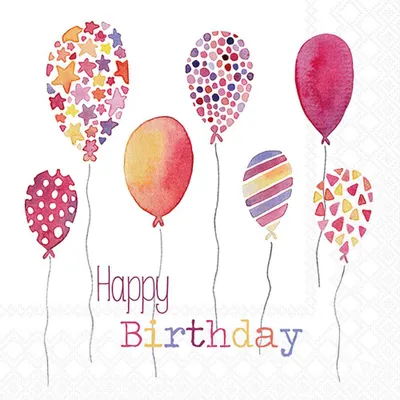 Produktbild von Servietten 33x33 cm - Birthday balloons