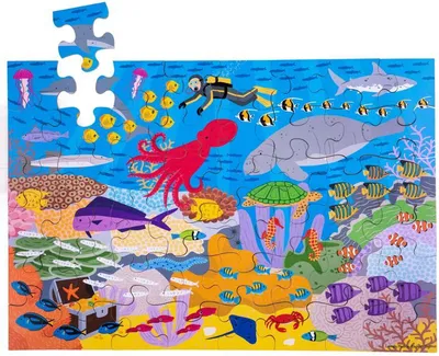 Produktbild von Bigjigs Toys Bodenpuzzle Unterwasserwelt 48 Teile