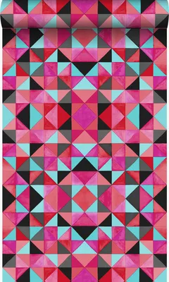 Zdjęcie produktu dla Origin Wallcoverings Tapeta kubizm czerwonymIniebieskim 53 cm x 10.05 m