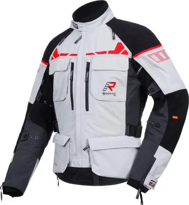 Produktbild von Rukka Ecuado-R Motorrad Textiljacke, hellgrau/schwarz/rot, 52