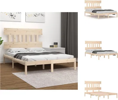 Produktbild von vidaXL Massivholzbett 120x190 cm -  Betten & Bettgestelle