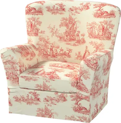 Productafbeelding van Dekoria bekleding voor fauteuil Tomelilla, crème-rood, bekleding voor fauteuil Tomelilla
