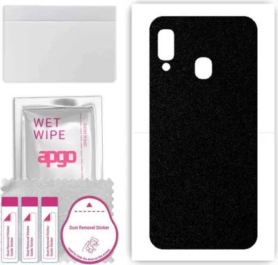 Produktbild von apgo Rückseite Schutzfolie, Skin, kompatibel mit Samsung Galaxy A20e, Hinten Displayschutzfolie aus Vinylfolie, kratzfest, einfache Montage - Mattschwarz