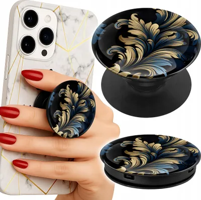 Image de Popsocket Phone Holder Fingerboard/Stand Elegant Gold Fashionable Patterns