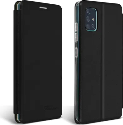 Image de Avizar, coque en similicuir pour Samsung Galaxy A71, noire