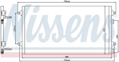 Produktbild von NISSENS KONDENSATOR KLIMAKÜHLER KLIMAKONDENSATOR ohne Trockner