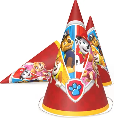 Produktbild von Partyhüte Paw Patrol 10 Stück Helfer auf 4 Pfoten Polizei-Hunde Kindergeburtstag