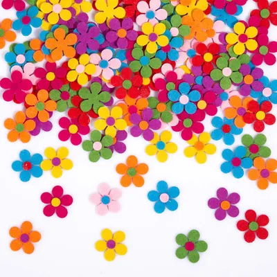 Produktbild von 120 Stoffblumen für kreative Anwendungen, 2,8 cm, in verschiedenen Farben und langlebig