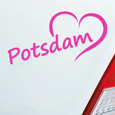 Produktbild von Auto Aufkleber Potsdam Herz Stadt City Love Liebe Heimat 16x8 cm Pink Sticker Heckscheibenaufkleber