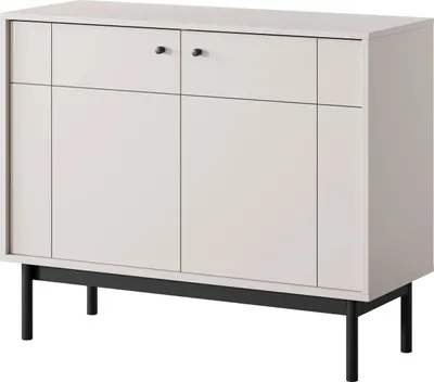 Obrázek produktu pro Komoda Sora 104 cm v kašmírové barvě s černými kovovými nožkami