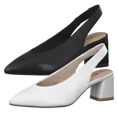 Produktbild von Tamaris Damen Pumps Slingpumps Leder Blockabsatz 1-29619-26, Größe:37 EU, Farbe:Schwarz