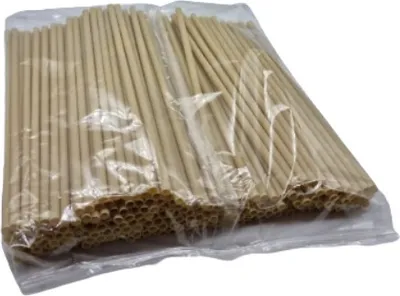 Produktbild von 250 Trinkhalme aus Bambusfasern flexibel 21 cm lang Ø 6 mm