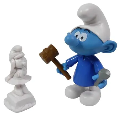 Smurf Bildhauer Figur 7 cm Kunststoff Sammelfigur