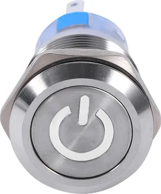 Obrázok produktu pre 19 mm 12V-24 V vodotesný samosvorný tlačidlový spínač z nehrdzavejúcej ocele Biela LED