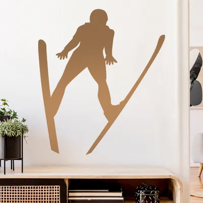Produktbild von Skispringen Sportler Figur Wandtattoo Wandaufkleber Wall Sticker - Dekoration, Küche, Wohnzimmer, Schlafzimmer, Badezimmer