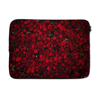 Produktbild von MuchoWow® Laptop Hülle 13 Zoll Blumen - Rosen - Rot Laptoptasche - Laptophülle - Sleeve - Rundumschutz