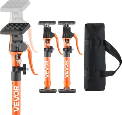 Produktbild von VEVOR Einhandstütze, 2 Stk., Deckenstütze 40–60cm, Teleskopstütze aus Stahl, Montagestütze bis zu 100kg Kapazität zum Installieren von Schränken, Anheben von Trockenbauwänden, Frachtstangen