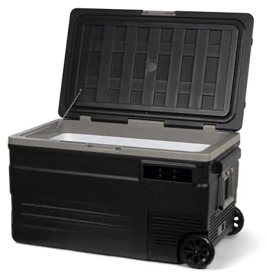 Kompressor-Kühlbox 74 L, -20°C bis +20°C, 12V/24V/230V, schwarz