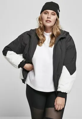 Zdjęcie produktu dla Urban Classics Damska ocieplana kurtka Batwing 2-Tone czarna/biała - XS