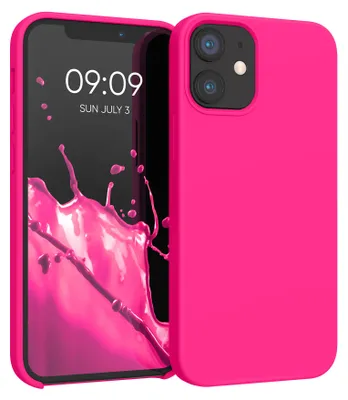 Produktbild von kwmobile Handyhülle für iPhone 12 mini Hülle, für iPhone 12 mini Case - Hülle Silikon - kabelloses Laden - Neon Pink