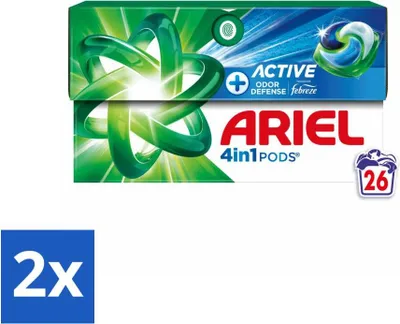 Produktbild von Ariel - 4-in-1 Waschmittel-Pods - Aktive Geruchskontrolle - 26 Pods - Vorteilspack - 2 Stücke