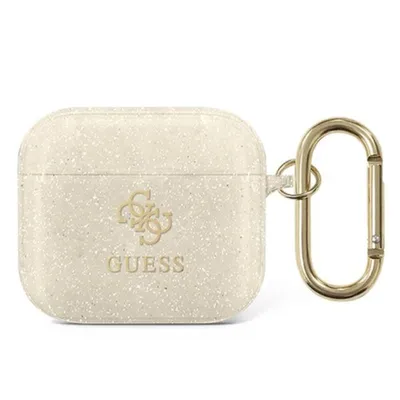 Produktbild von Guess Apple AirPods 3 Cover Glitter Gold Transparent Silicone Schutzhlle Tasche Case