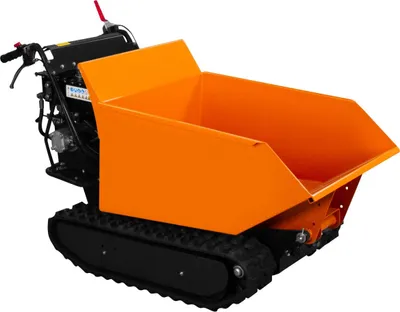 Obrázok produktu pre Mini pásový dumper, 500 kg, benzínový motor, motorové kolečko, pásový pohon, reťazový dumper, motorové kolečko, minidumper, hydraulické sklápanie, 270 cm³, 9 k, 4 rýchlostné stupne, oceľová rampa, snehová lopata a predĺženie