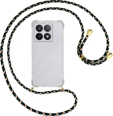 Produktbild von Handykette Backcover-Schutzhülle mit Band (Metall goldfarben) für Xiaomi 14T 5G - camouflage