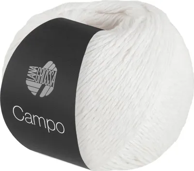 Produktbild von Lana Grossa CAMPO 50 g feines, mehrfach verzwirntes Baumwoll-Mischgarn mit Struktur 165 m Farbe 001 - Weiß