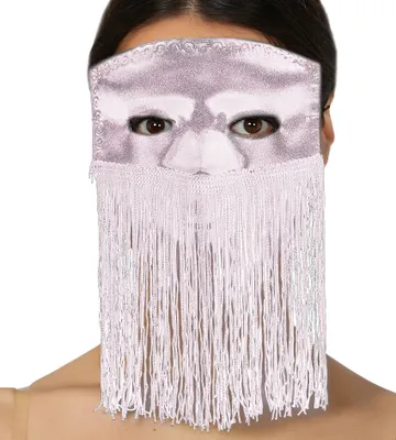 Produktbild von rosa y venezianische Maske mit langen Fransen für Damen