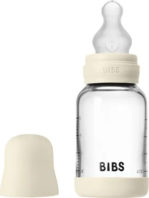 Produktbild von Bibs Glas-Flasche Baby Bottle Round 120 ml + Silikon-Trinksauger