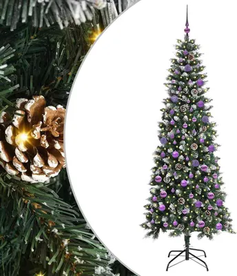 Productafbeelding van vidaXL Kunstkerstboom, groen, 210 cm, gemaakt van PVC, kunststof en staal