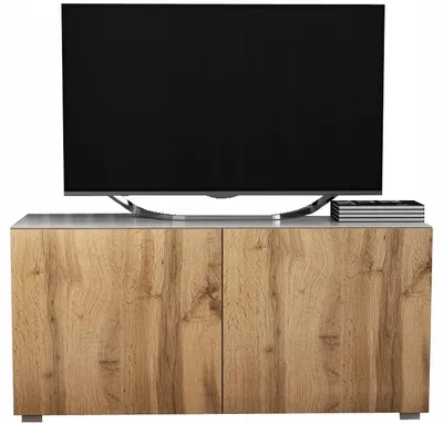Zdjęcie produktu dla Komoda Szafka RTV wisząca stojąca 100 biała + dąb wotan