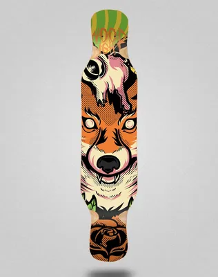 Image de Plateau de longboard en bois, dimensions : 46 x 10 cm