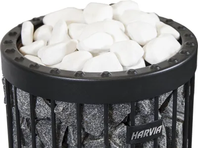 Produktbild von Harvia dekorative Saunasteine 10 kg Saunaofensteine 5 - 10 cm weiß rund