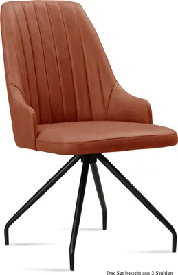 Produktbild von Esszimmerstuhl (2er-Set) Dilara 52x91x60 Schwarz/Cognac