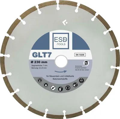 Produktbild von Diamanttrennscheibe Beton Segment Diamantscheibe 230 mm 230 mm GLT7 Kalksandstein