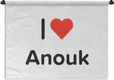 Produktbild von MuchoWow® Wandteppich Wandbehang Ich liebe - Anouk - Mädchen 90x67.5 cm Tapisserie Dekoration Wandtuch - Fototeppich - Wand-Skulpturen