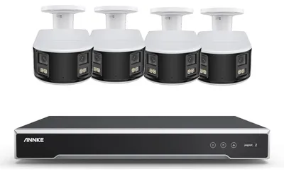 Image de Kit de caméras de sécurité – Enregistreur NVR 8 canaux avec 4 caméras dôme – Résolution 8MP – Vision nocturne – Indice de protection IP67