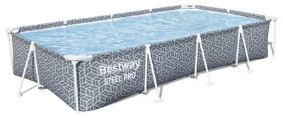 Produktbild von Bestway® Steel Pro™ Frame Pool ohne Pumpe 366 x 201 x 66 cm, Blattform-Design, eckig