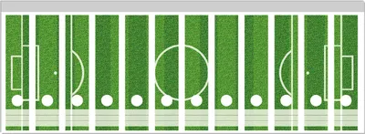 Produktbild von Wallario Ordnerrücken Sticker, selbstklebend für breite Ordner, 12 Stück, Motiv Fußballfeld