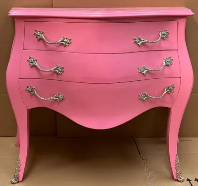 Immagine prodotto di Casa Padrino Cassettiera barocca a 3 cassetti rosa/argento - Cassettiera artigianale in legno massiccio in stile barocco - Mobili per la camera da letto in stile barocco - Mobili barocchi - Arredamento barocco